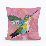 Kristie's Hummingbird Square Pillow - 18x18