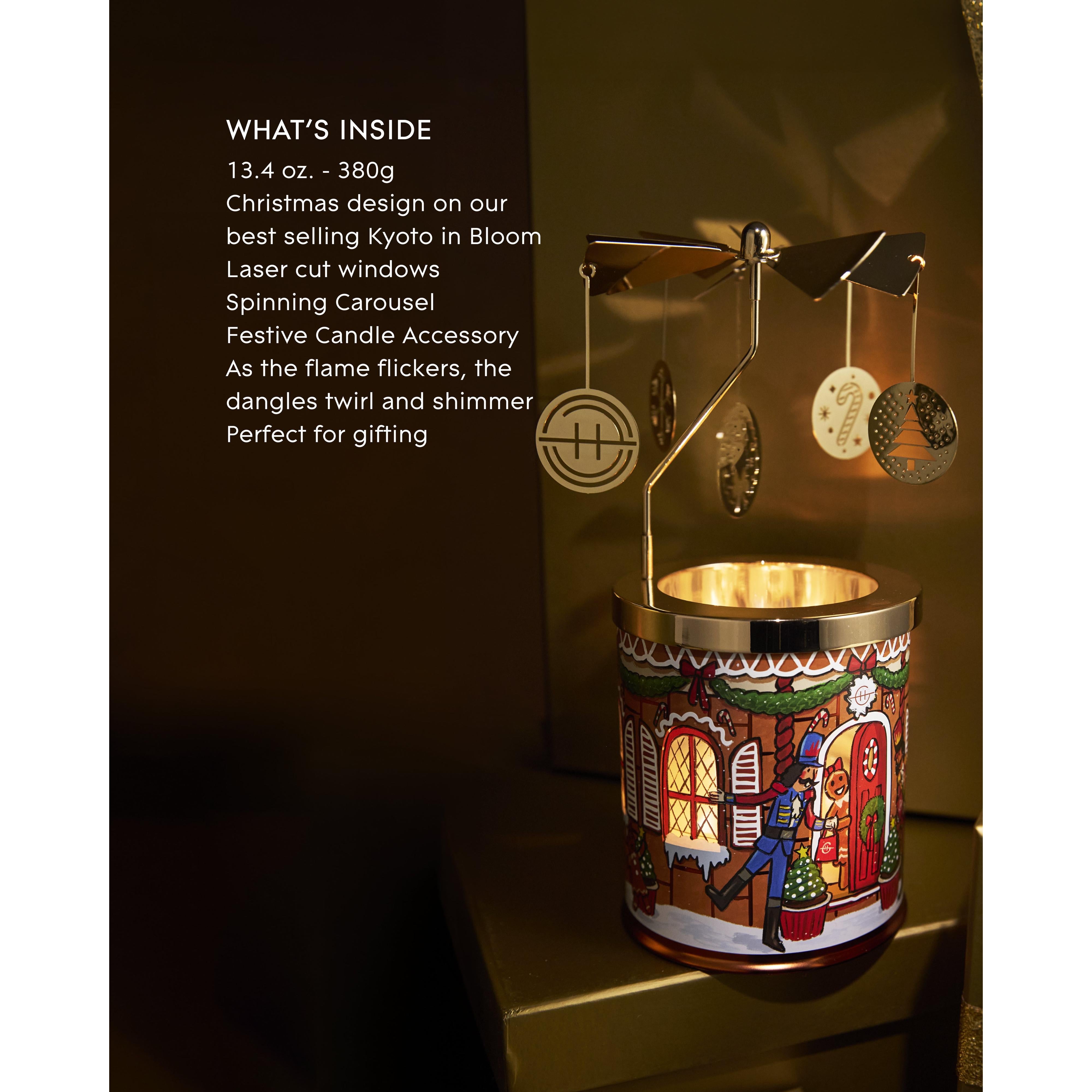 Kyoto In Bloom Candle with Spinning Carousel Gift Set