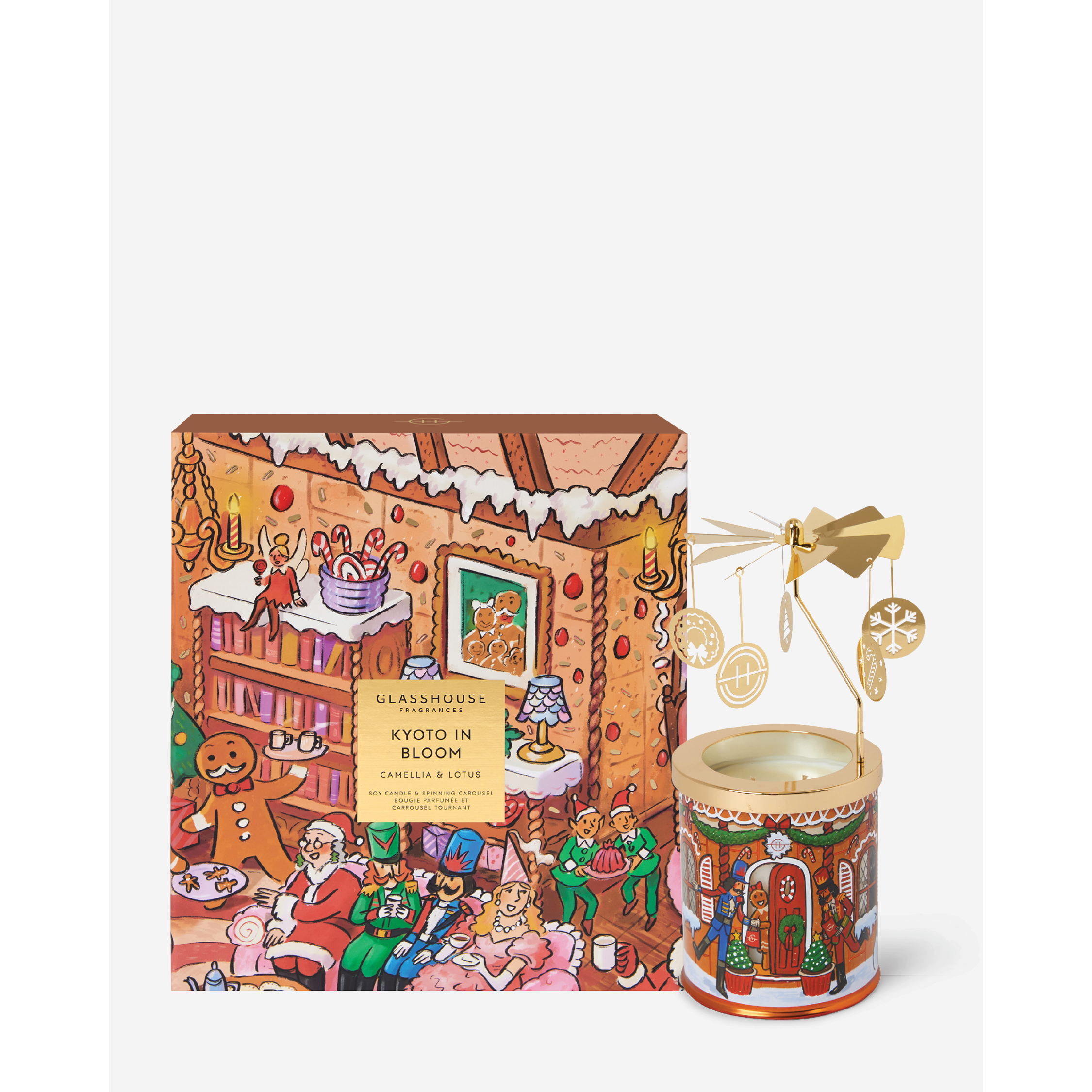 Kyoto In Bloom Candle with Spinning Carousel Gift Set
