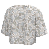 LG Boxy Crop Tee - Forest Camo Saltwater