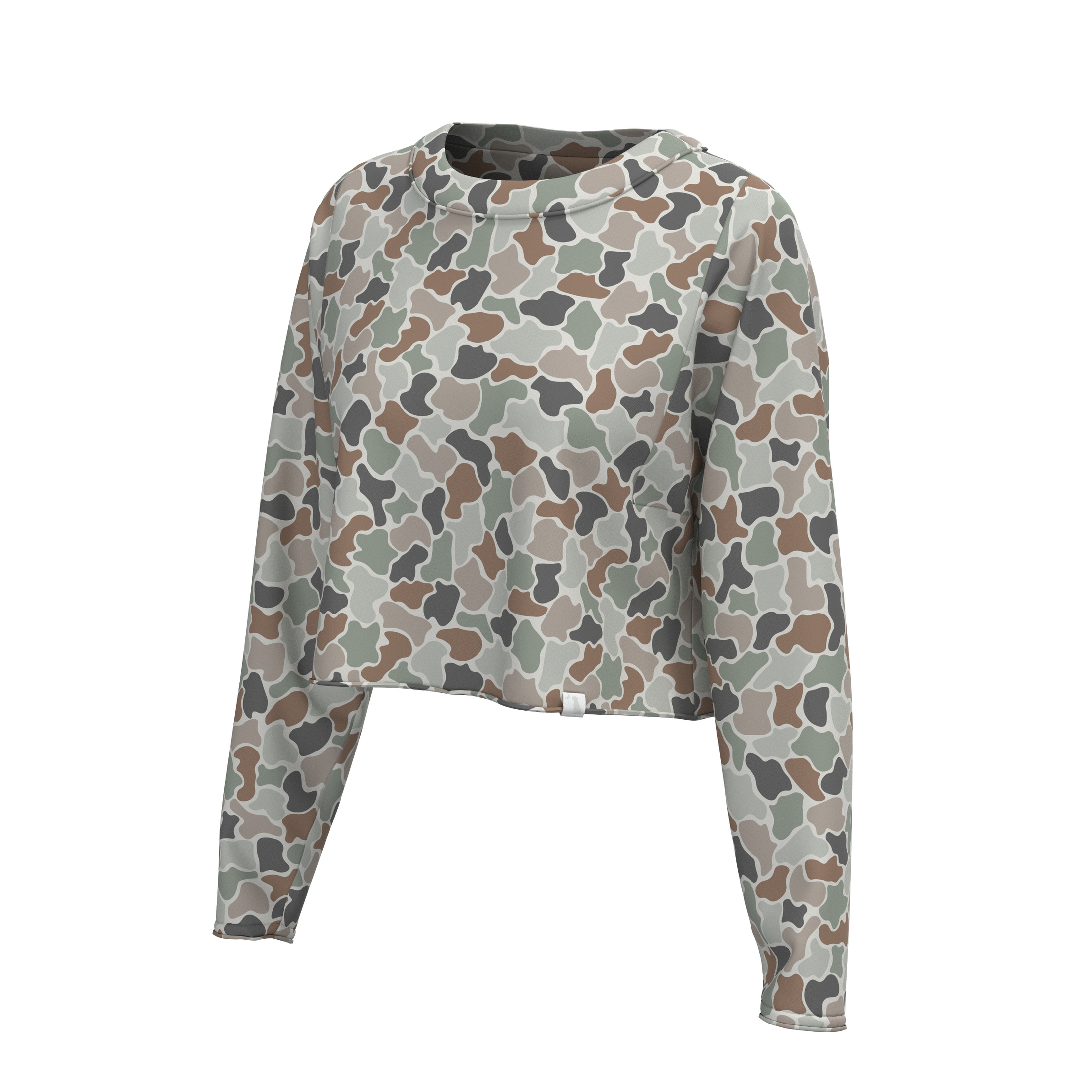 LG Boxy Cropped Tee Long Sleeve - Forest Camo Flora