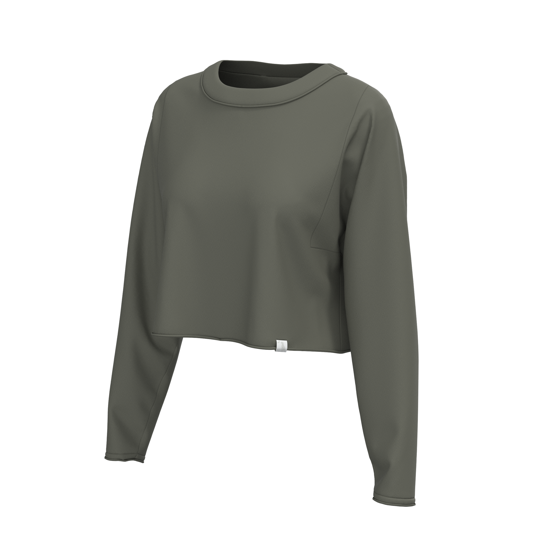 LG Boxy Cropped Tee Long Sleeve - Olive