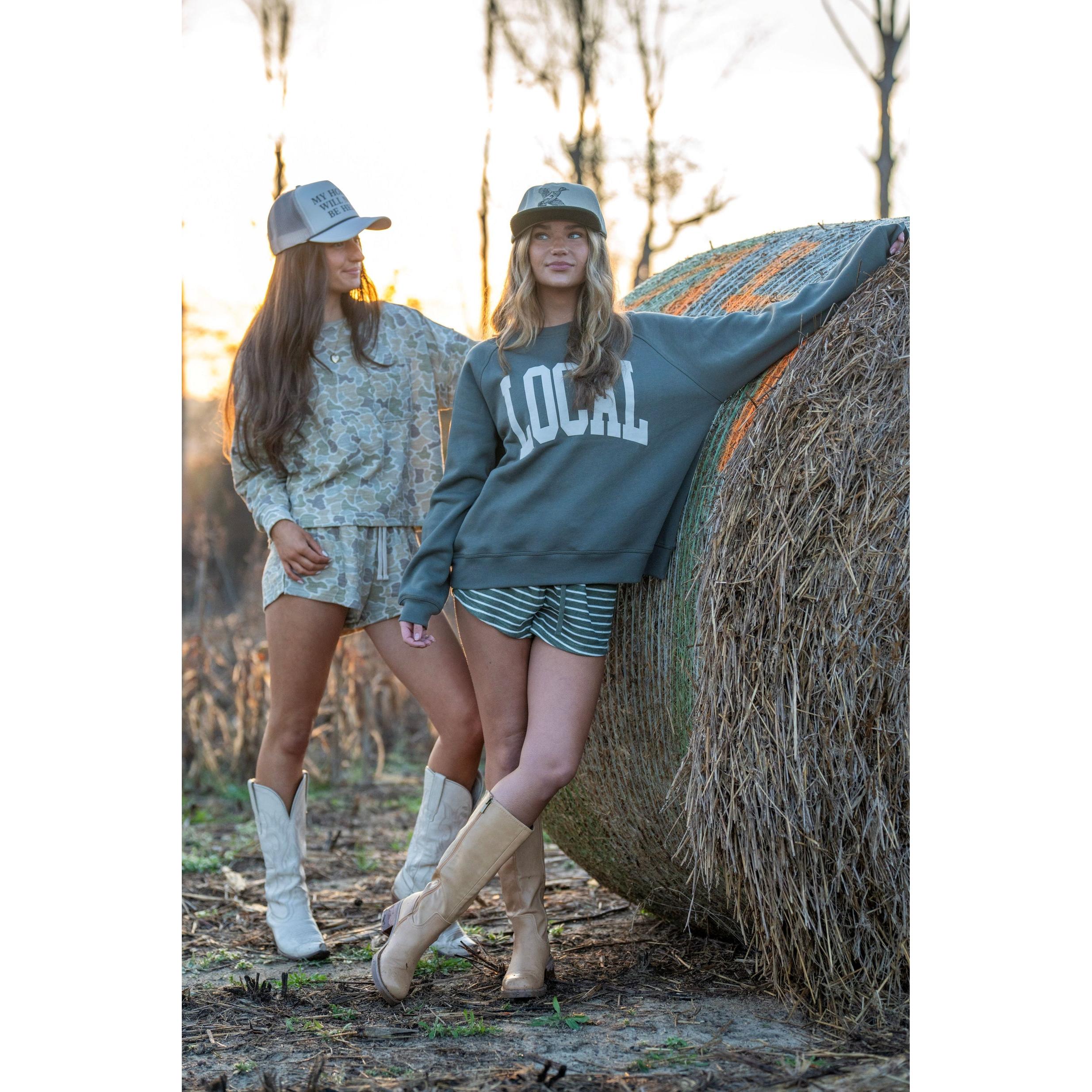 LG Crescent Crew - Olive Polka Dot