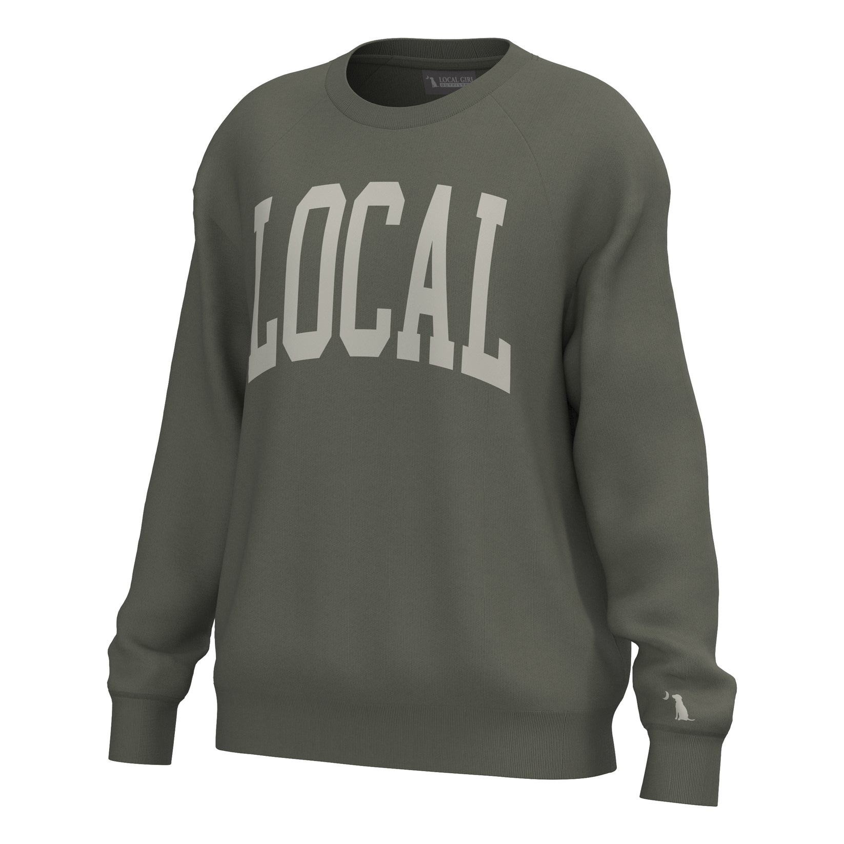 LG Crescent Crew - Olive Polka Dot