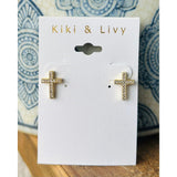 Large Bling Cross Studs