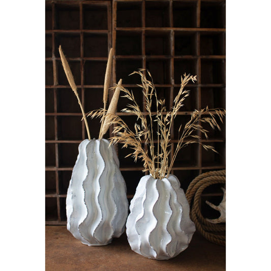 Large Ceramic Ruffle Vase