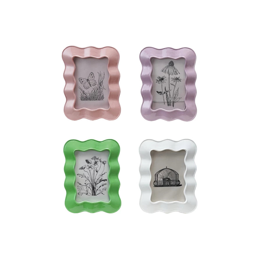 Large Colored Resin Ruffled Frame