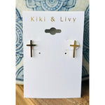 Large Gold Cross Studs