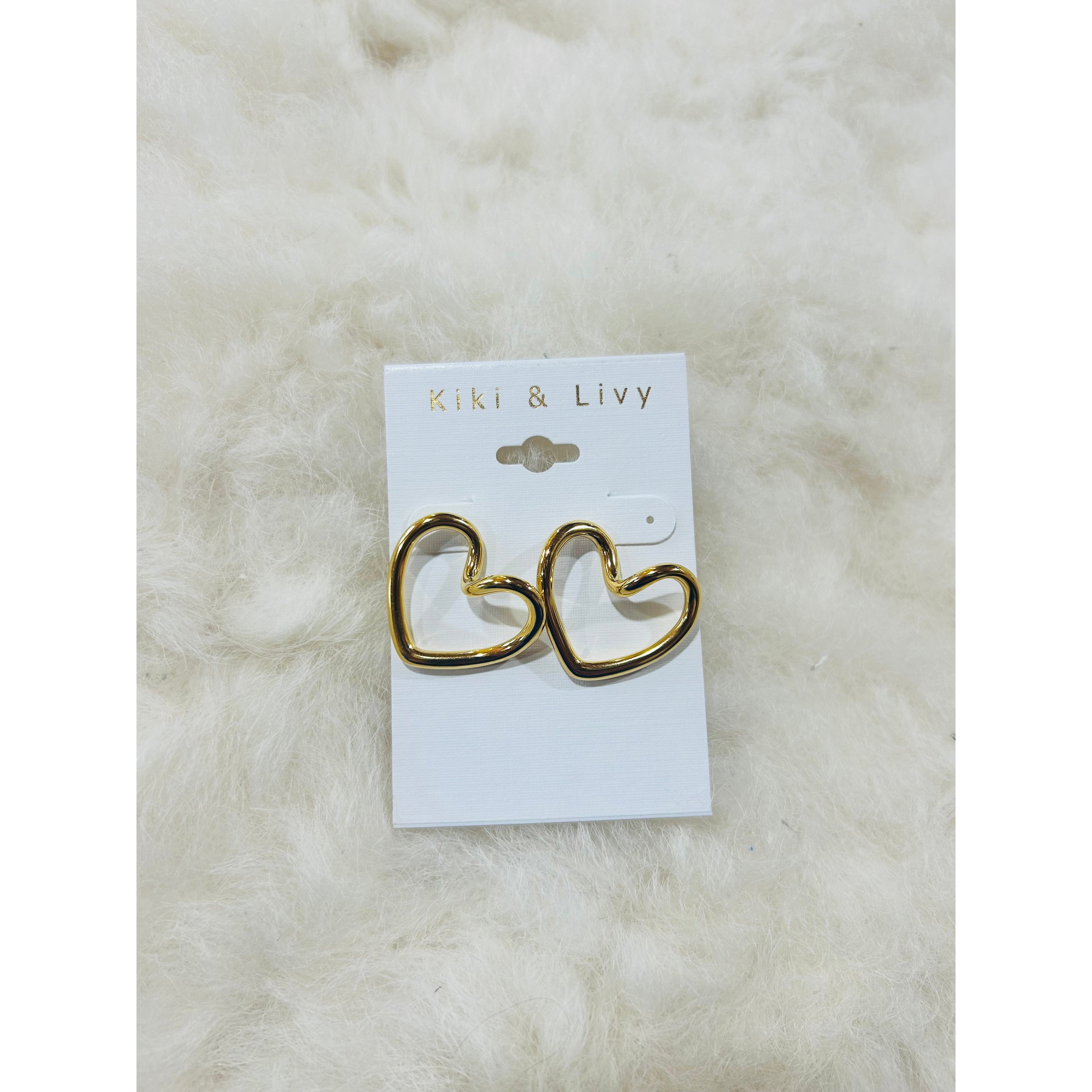 Large Gold Heart Studs