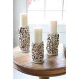 Large Oyster Shell Pillar Candle Holder