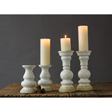 Large Stoneware Candle Holder White