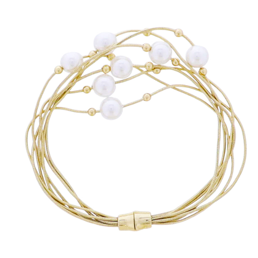 Layered Gold & Pearl Bracelet