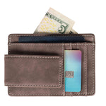 Leather Money Clip With Card Slots And Bill Holder