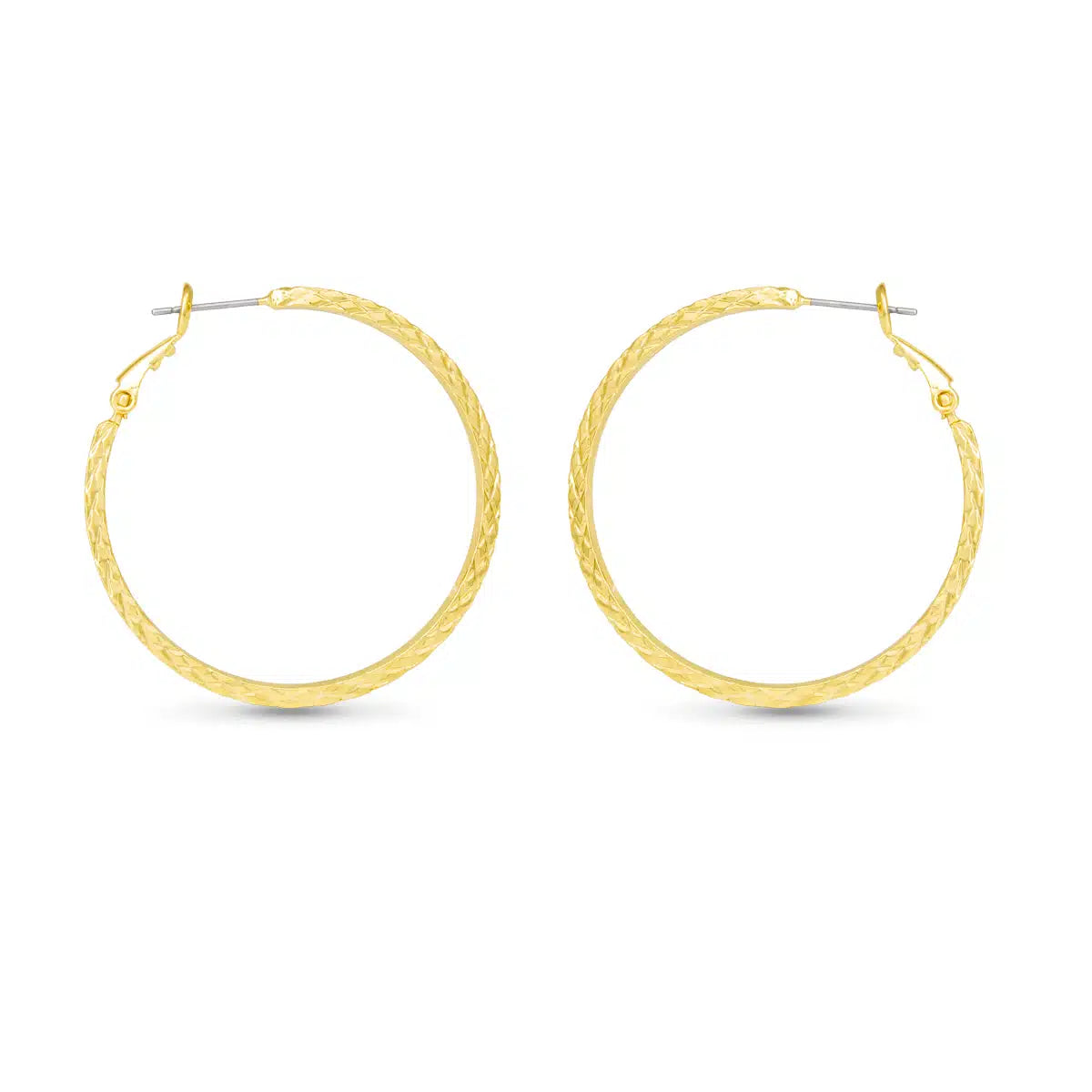 Leilani Polished Braided Large Hoop Gold Earrings - 50561