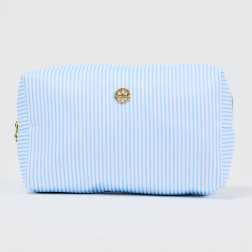 Lets Face It Makeup Bag- Blue Stripe