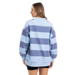 Light Blue & Navy Mockneck Sweatshirt
