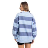 Light Blue & Navy Mockneck Sweatshirt