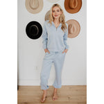 Light Blue Scuba Pants Set