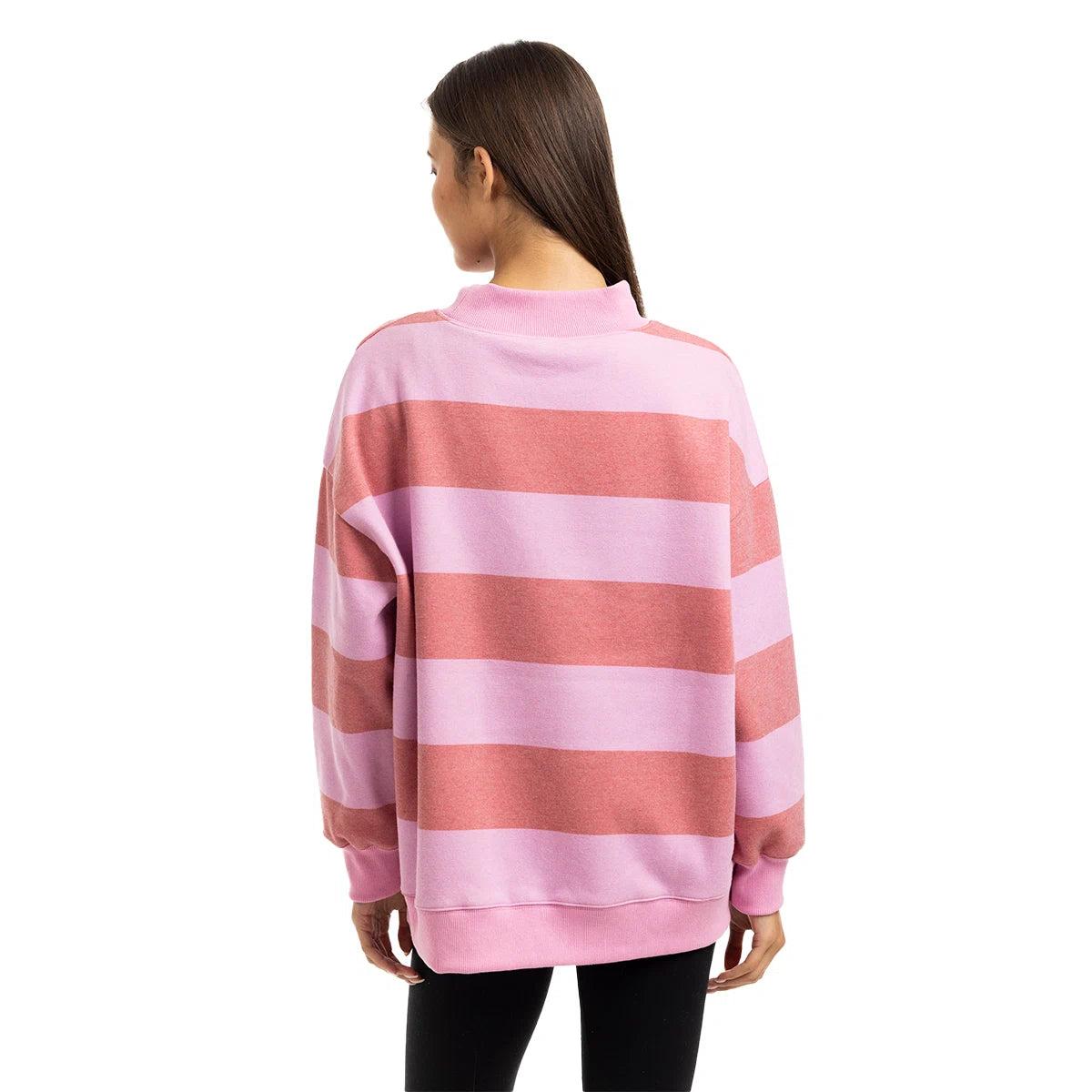 Light Pink & Pink Mockneck Sweatshirt