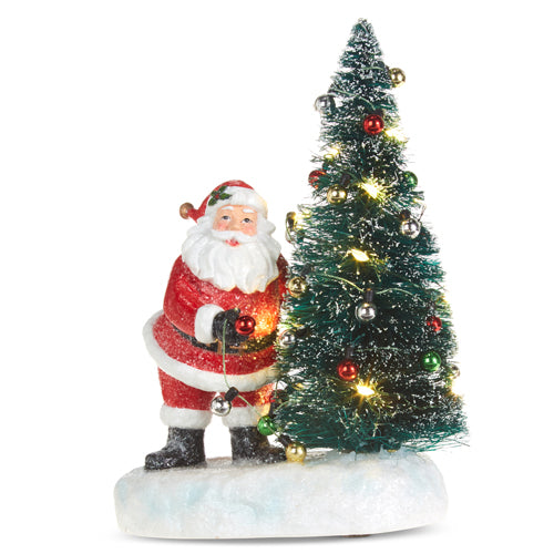 Lighted Sisal Tree w/ Santa 7"