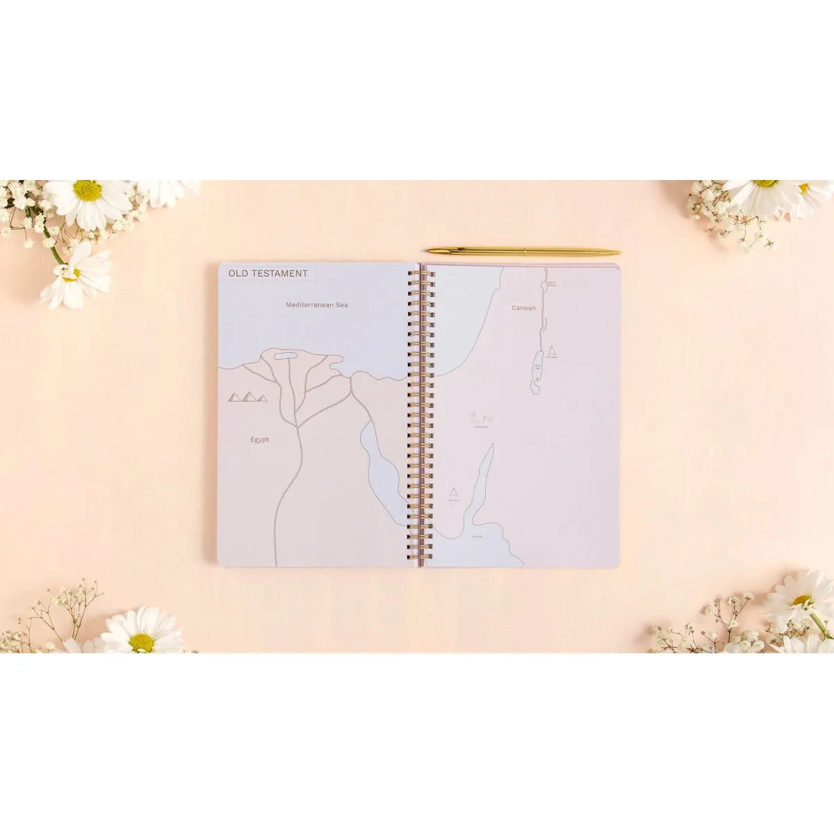 Lilac Notebook with Maps