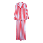 Lilac Striped Satin Pajama Set
