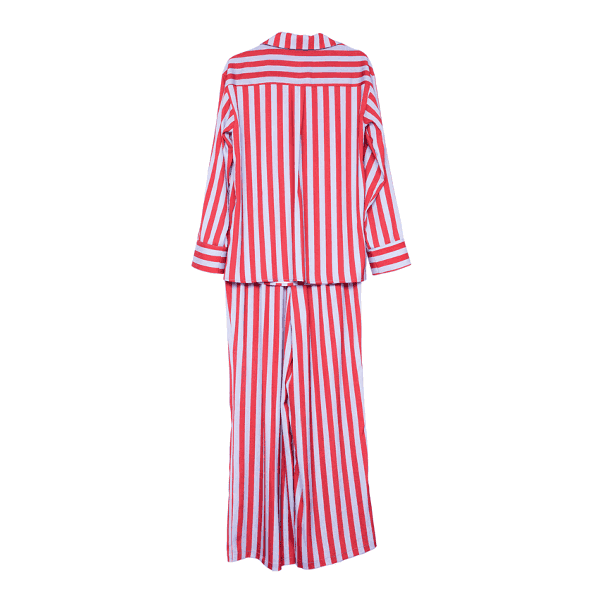 Lilac Striped Satin Pajama Set