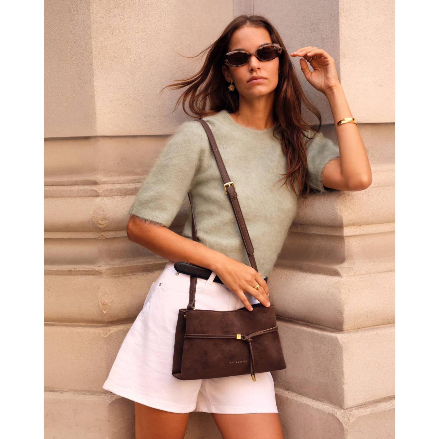 Lori Crossbody Bag | Bitter Chocolate Suedette