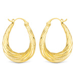 Lucy Polished Chunky Twisted Rib Oval Hoop Gold