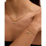 Lustre T-Bar Bracelet | Gold Coated