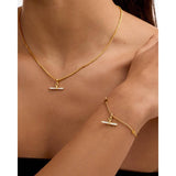 Lustre T-Bar Bracelet | Gold Coated