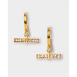 Lustre T-Bar Hoop Earrings | Gold Coated