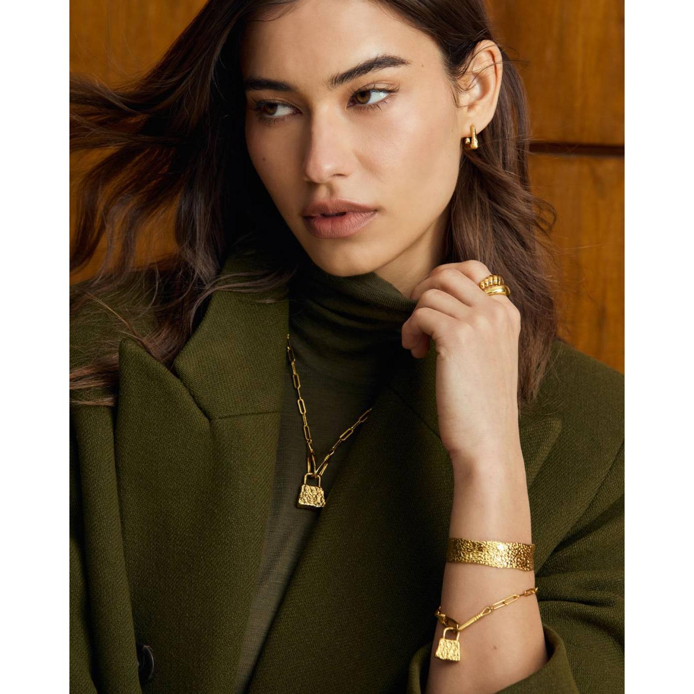 Luxe Lock Bangle | Gold Coated