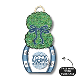 Blue & White Topiary Door Hanger add Mini