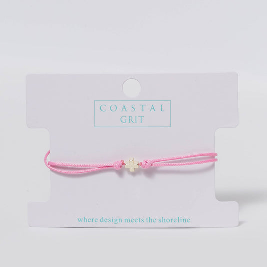 Make A Wish Cross Bracelet-Pink