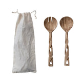 Mango Wood Twisted Salad Servers