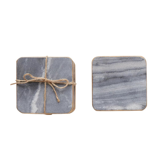 Marble Coasters with Gold Edge