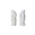 Marble Rabbit Bookends