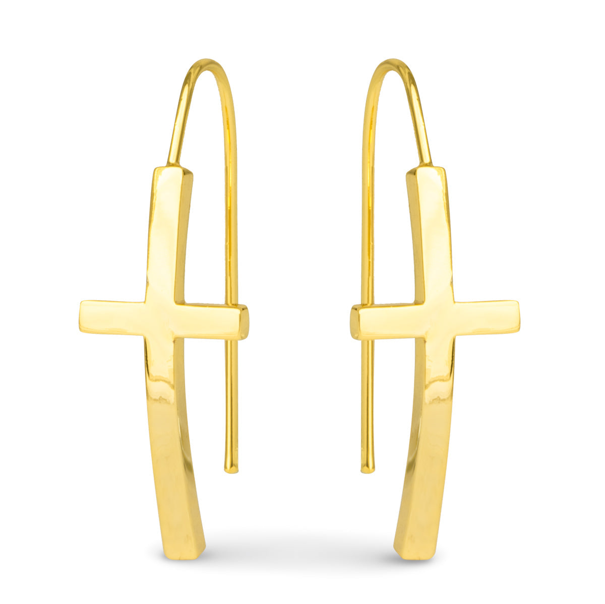 Maria Polished Cross Drops Gold