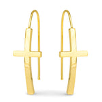 Maria Polished Cross Drops Gold