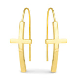 Maria Polished Cross Drops Gold