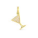 Martini Necklace Charm - Gold