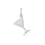 Martini Necklace Charm - Silver