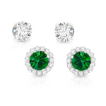 May Birthstone Earrings with Clear CZ