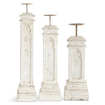 Medium Whitewashed Architectural Candleholder 28.5"