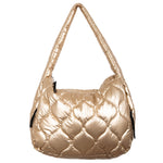 Metallic Wave Quilted Hobo Tote Bag