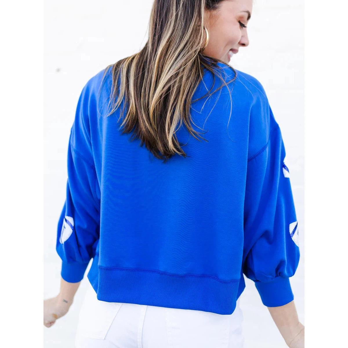 Millie Footballs Blue & White Sweatshirt