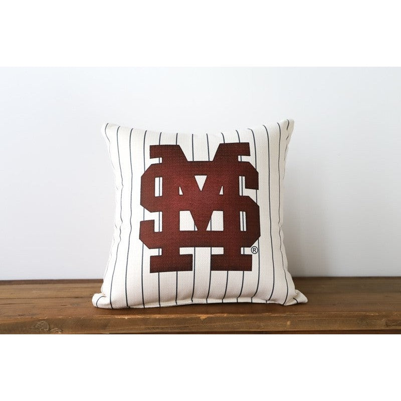 Miss State Pinstripe Baseball Pillow