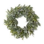 Mixed Green Foliage/Berries Wreath 30"