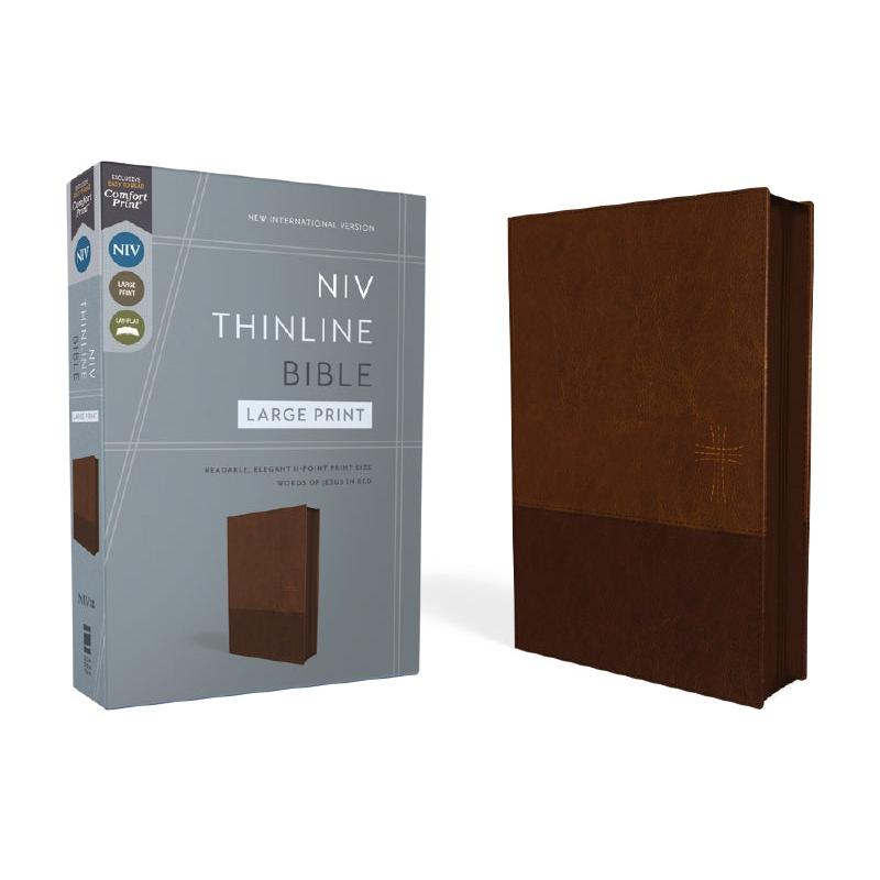 NIV Value Thinline Bible - Large Print Brown